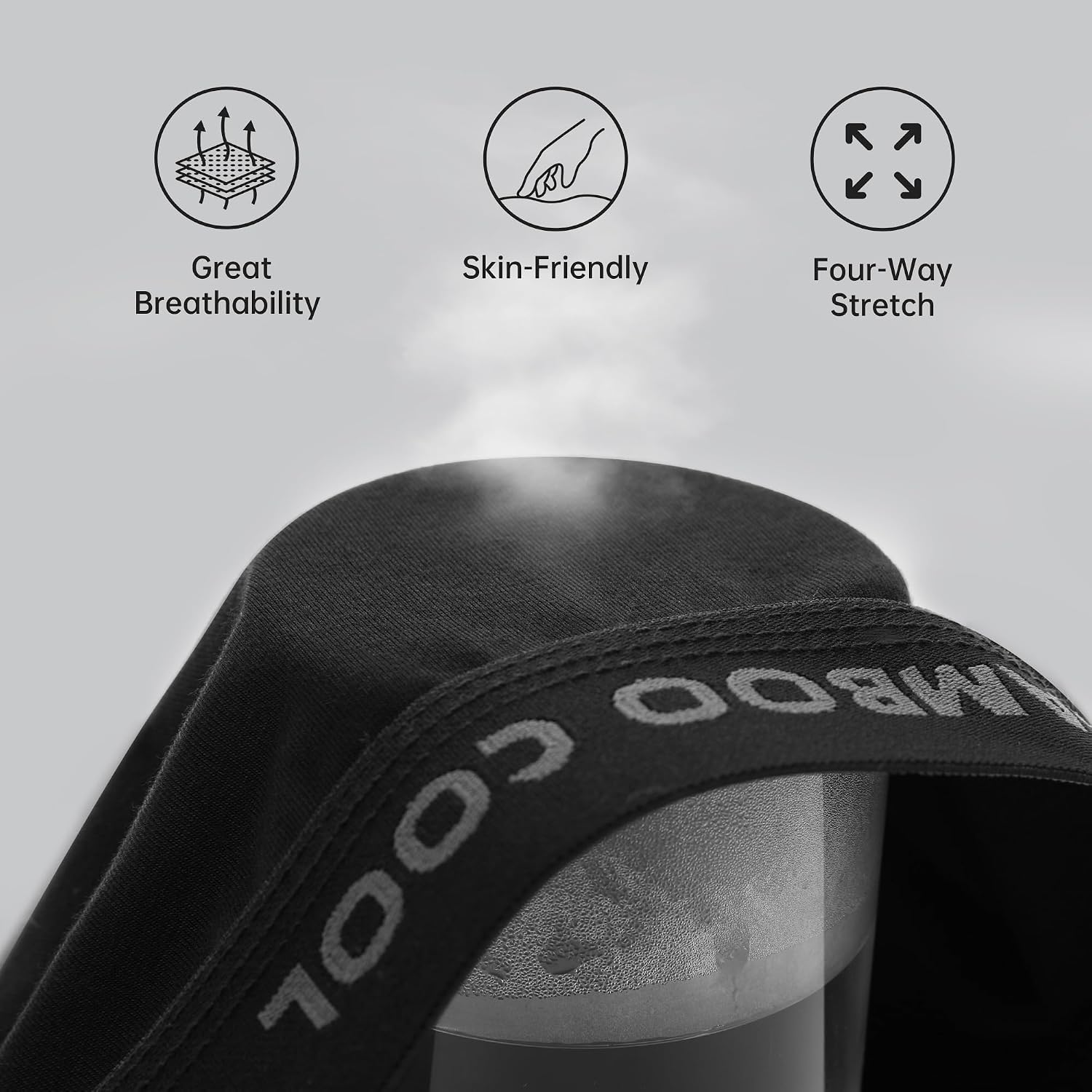 BAMBOO COOL Men's Ultra Breathable Underwear,No Riding Up Boxer Briefs with ComfortFlexible Waistband,Multipack